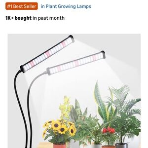 Dual-Head LED Plant Grow Light - Black Gooseneck